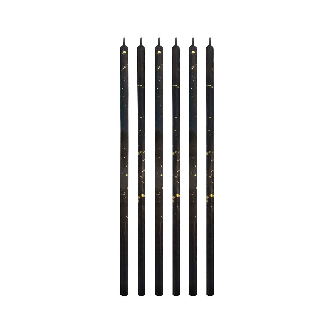 Set 6 lumanari pentru tort Millennium, Deco, Negru, 16,5 cm