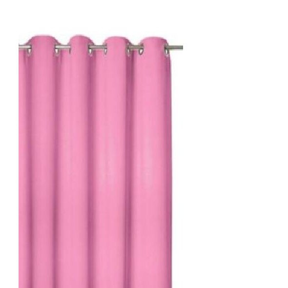 Draperie Blackout roz, cu inele, 100% poliester, h 250 x l 140 cm - eMAG.ro