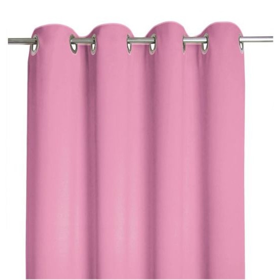 Draperie Blackout roz, cu inele, 100% poliester, h 250 x l 140 cm - eMAG.ro