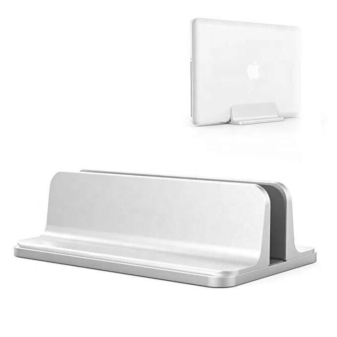 Suport/Stand Vertical LittleDomi pentru Laptop, Telefon, Tableta, Ajustabil, Protectie Aluminiu, Covoras Non-Alunecos, 14mm – 69mm Latime