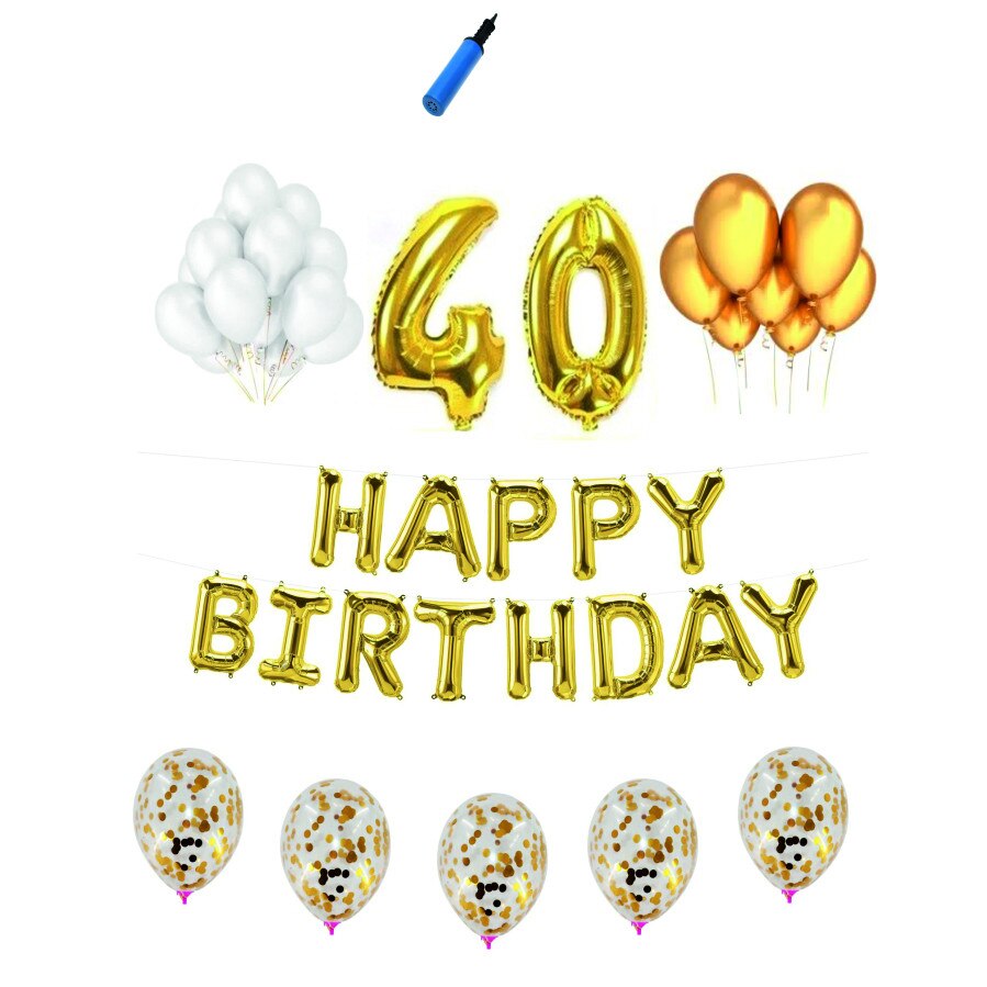 Set complet Happy Birthday , 40 ani, auriu