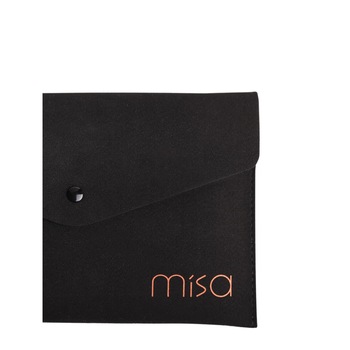 Husa pentru pensule de make up, Misa, Orange Kiss Clutch, material textil, pentru toate tipurile, Negru, 13.5x22 cm Husa pentru pensule de make up, Misa, Orange Kiss Clutch, material textil, pentru toate tipurile, Negru, 13.5x22 cm