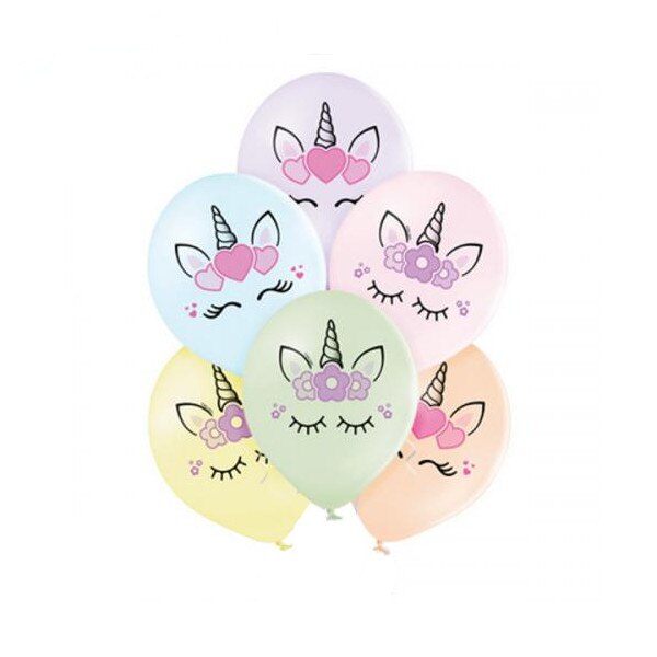 Set 6 baloane latex cap unicorn 30 cm 5414391043198