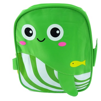 Ghiozdan de gradinta, cu 1 compartiment, model Balena, verde, 25 cm Ghiozdan de gradinta, cu 1 compartiment, model Balena, verde, 25 cm