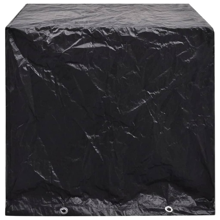 Husa mobilier gradina vidaXL, 8 ocheti, Polietilena, 122 x 112 x 98 cm, Negru