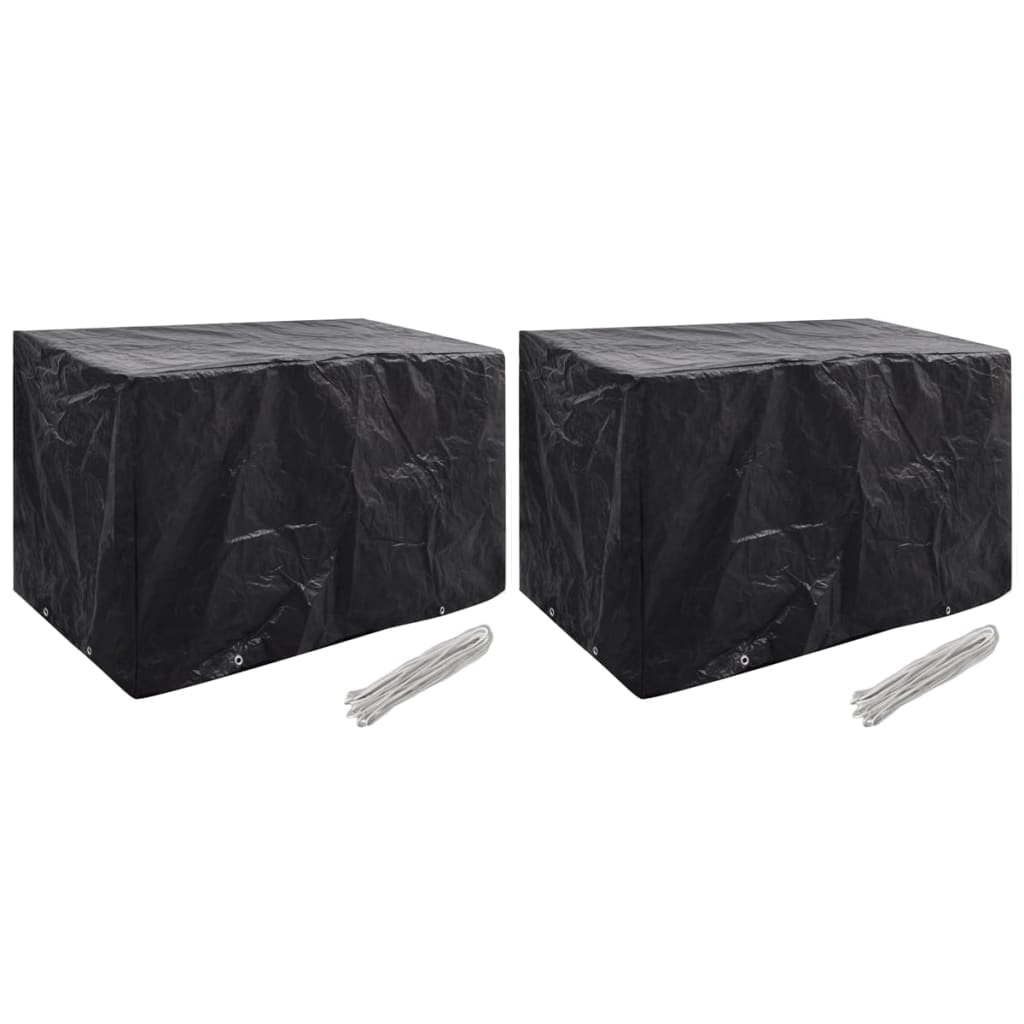 Husa mobilier gradina 2 buc vidaXL, Plastic, 140 x 70 x 90 cm, Negru