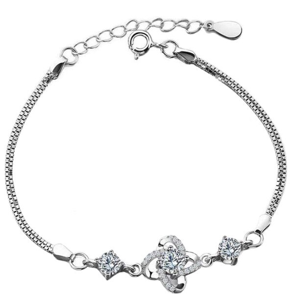 Bratara argint cristale zirconiu, ASKSA, 16-20 cm ajustabila, Silver