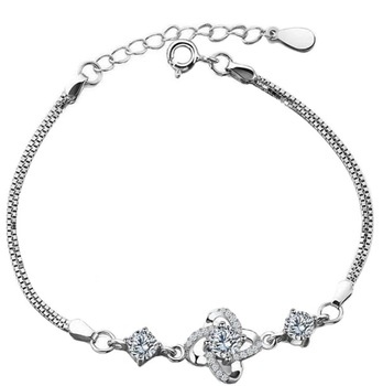 Bratara argint cristale zirconiu, ASKSA, 16-20 cm ajustabila, Silver Bratara argint cristale zirconiu, ASKSA, 16-20 cm ajustabila, Silver