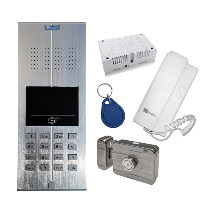 Set profesional de interfonie audio pentru 20 de apartamente complet
