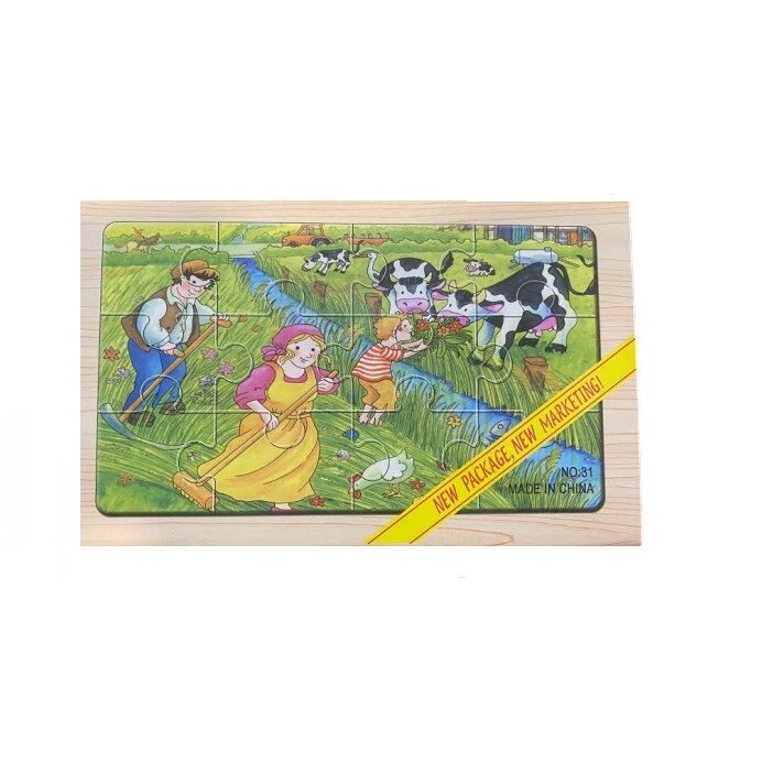 Set 4 puzzle din lemn la cutie, 48 de piese