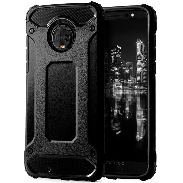 Husa de protectie pentru Motorola Moto G6, TPU/Plastic, Negru