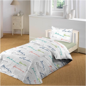 Lenjerie de pat, 3 piese, Kring Travel, pentru o persoana , 132 TC, 100% bumbac, Multicolor Lenjerie de pat, 3 piese, Kring Travel, pentru o persoana , 132 TC, 100% bumbac, Multicolor