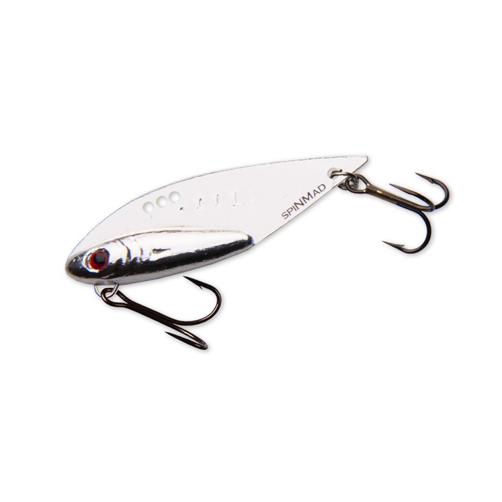 Cicada Spinmad Hart 5cm, 9gr, culoarea Silver pentru pescuitul la clean, biban, pastrav, avat, salau sau stiuca