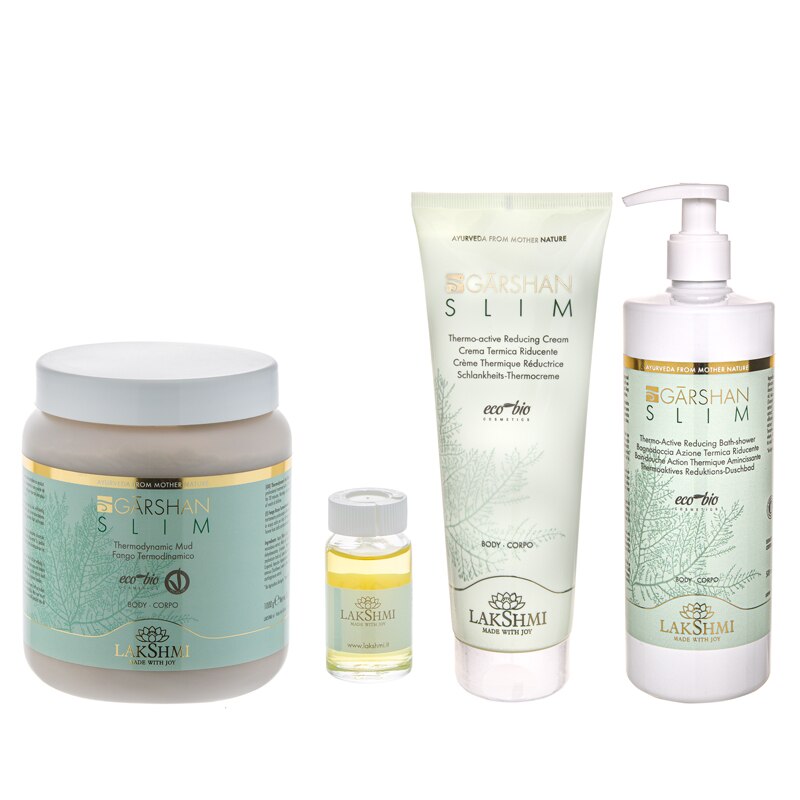 Set 4 produse anticelulitice pentru celulita dura 1810ml, Lakshmi, certificare bio-organica