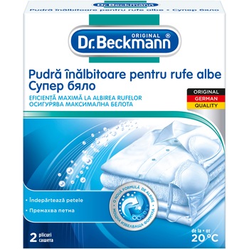 Pudra inalbitoare pentru rufe albe Dr.Beckmann 2x40g Pudra inalbitoare pentru rufe albe Dr.Beckmann 2x40g