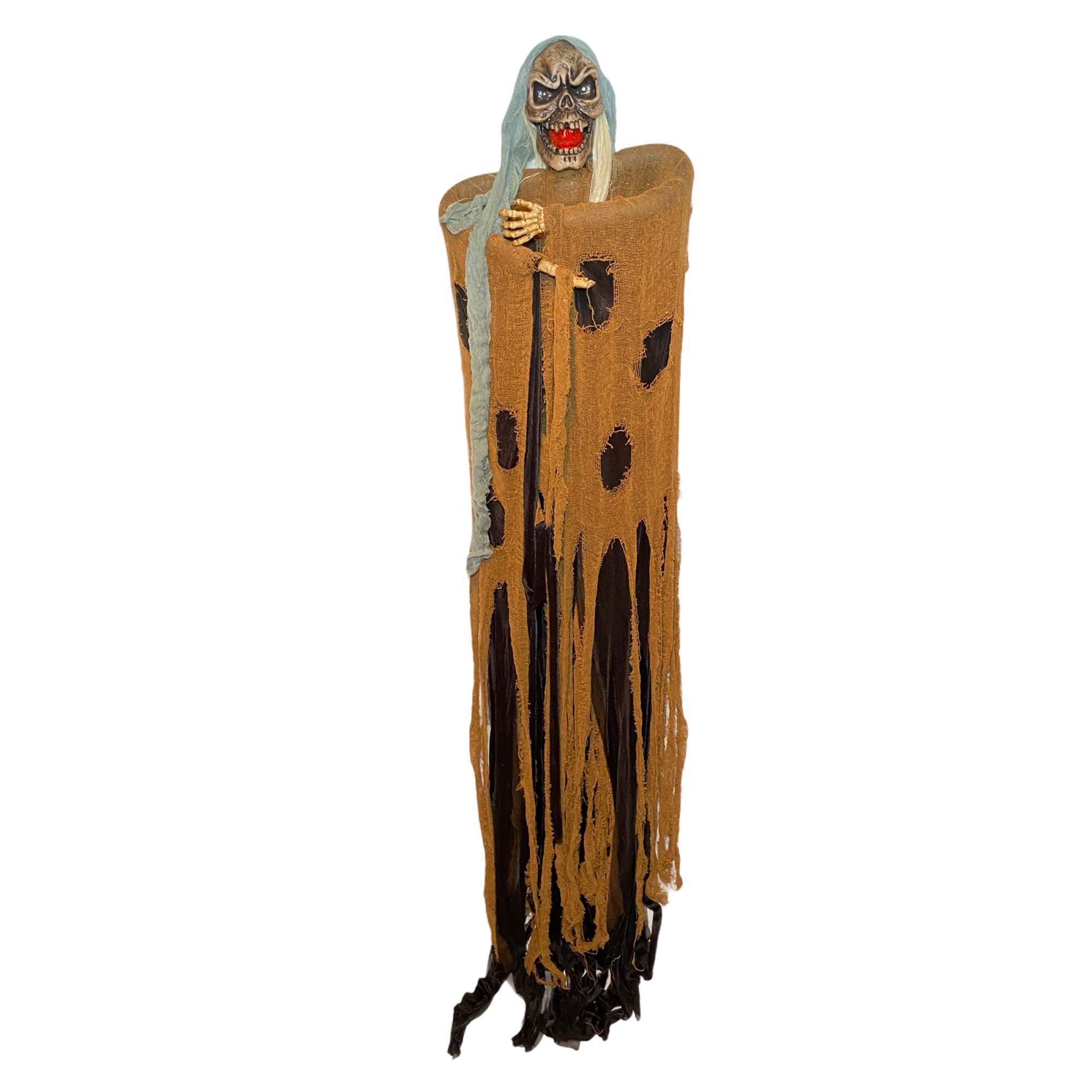 Schelet Decorativ Halloween, Atelier, 200cm, Textil si mecanic, Negru/maro