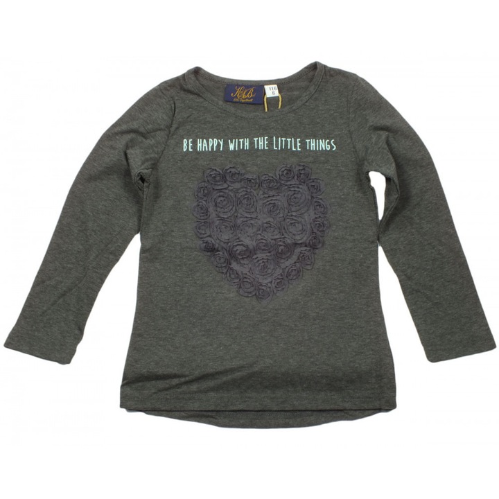 Knot So Bad sötétszürke, szívecskés felső