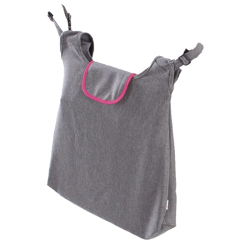 Geanta Diago cu clip pentru carucior si umar, Gri-Roz
