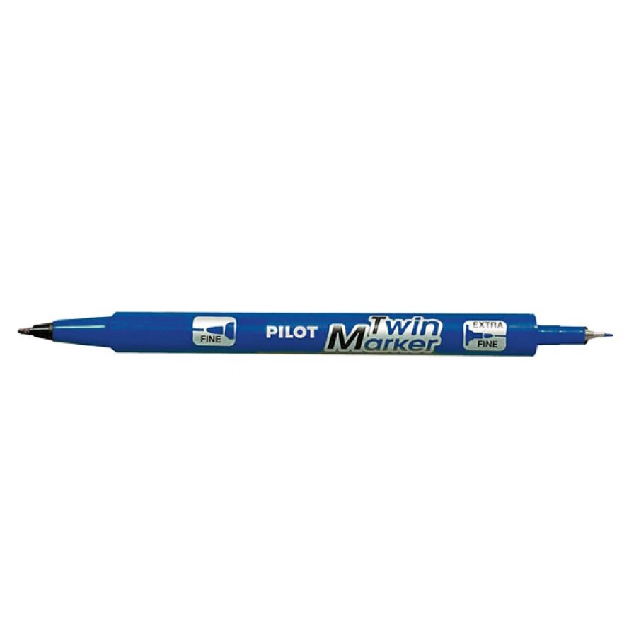 Marker permanent Pilot Twin Begreen, varf rotund, 0.4 mm