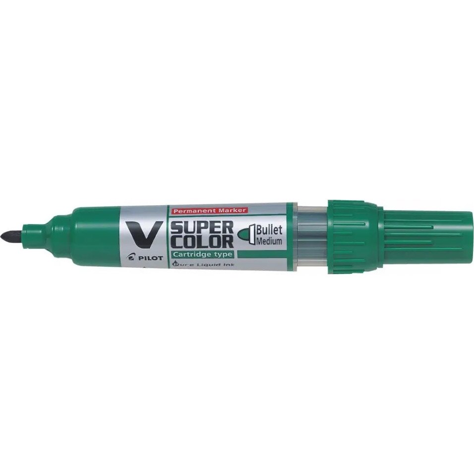 Marker Permanent Pilot Vsuper Color, Varf Rotund, 6 mm, Verde