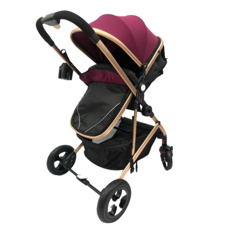 Количка 2 в 1, Обръщаща се дръжка, L-SUN Cherry/Black