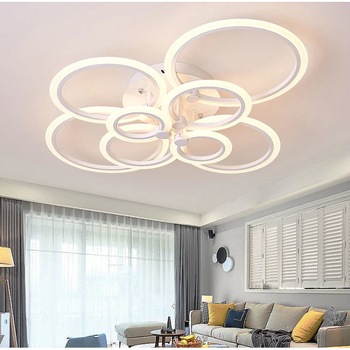 Lustra LED integrat SLC Selino Concept Rondo 2x4, 104-208W, cu aplicatie telefon, telecomanda, lumina calda/neutra/rece, intensitate reglabila, 98 cm, Alb Lustra LED integrat SLC Selino Concept Rondo 2x4, 104-208W, cu aplicatie telefon, telecomanda, lumina calda/neutra/rece, intensitate reglabila, 98 cm, Alb