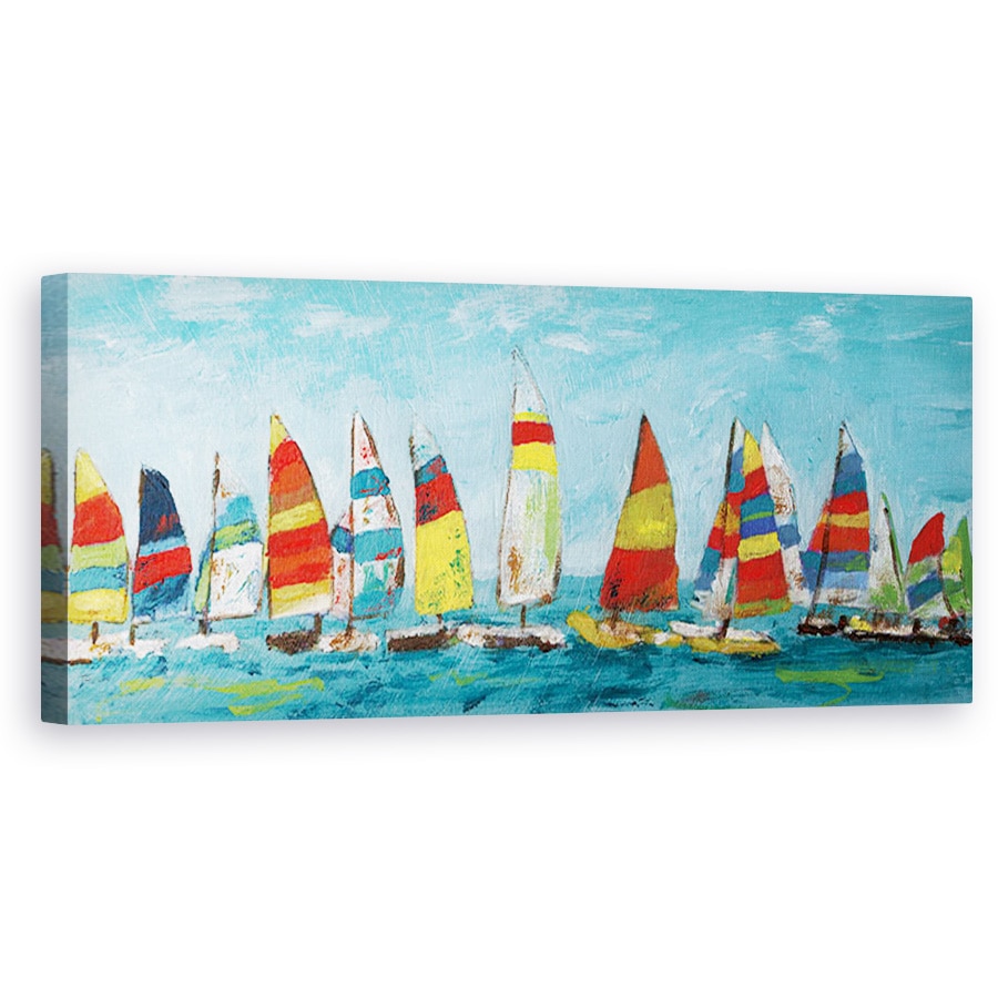 Tablou canvas - Apa, Barci Cu Panze, Pictura, 30 x 90 cm