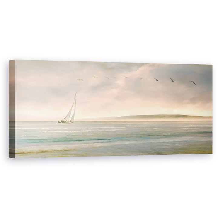 Картина на платно Dekorkép, Пейзаж, Море, Залез, 50 x 150 см