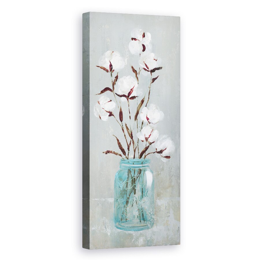 Tablou canvas - Flori, Alb, Vaza De Sticla, Pictura, 50 x 150 cm