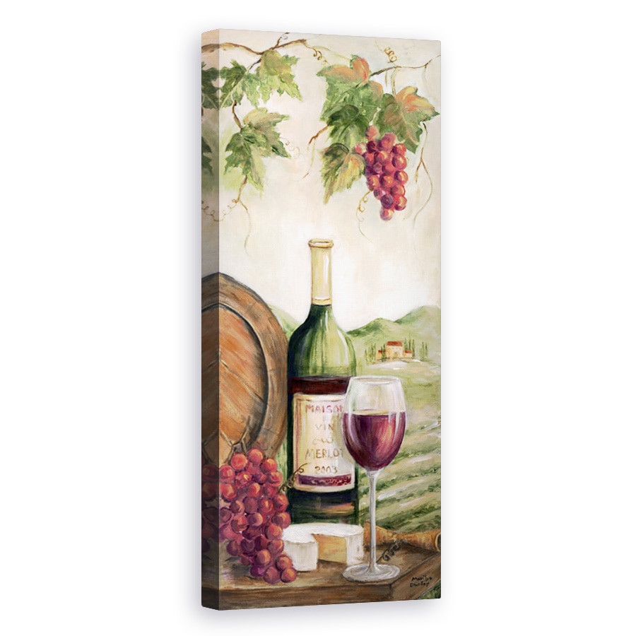 Tablou canvas - Natura Moarta, Vin, Struguri, Barila, Peisaj, Natura, Pictura, 40 x 120 cm