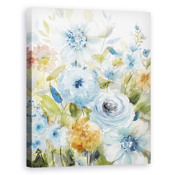 Tablou canvas - Flori, Gradina Albastra, Pictura, 80 x 100 cm Tablou canvas - Flori, Gradina Albastra, Pictura, 80 x 100 cm