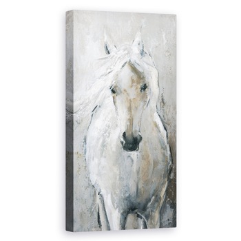 Tablou canvas - Animale, Cal Alb, Pictura , 30 x 60 cm Tablou canvas - Animale, Cal Alb, Pictura , 30 x 60 cm