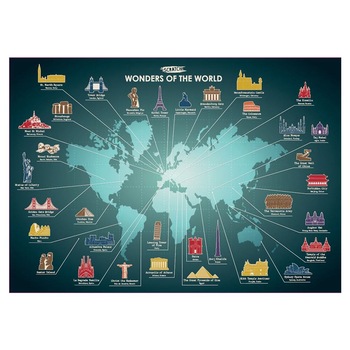 Poster razuibil, Wonders of the world, 42 x 59 cm Poster razuibil, Wonders of the world, 42 x 59 cm