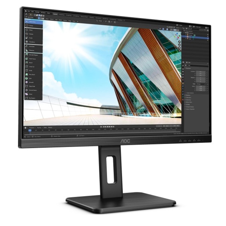 Монитор AOC 23.8", IPS, Full HD, 75Hz, HDMI, DisplayPort, Frameless, Adaptive Sync, Low Blue Light, 24P2Q