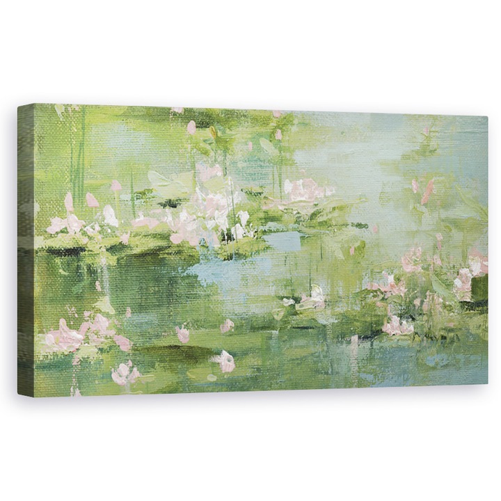Tablou canvas - Natura, Nufar, Lac, Roz, Pictura, 50 x 100 cm