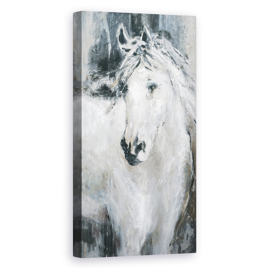Tablou canvas - Animale, Cal Alb, Pictura , 30 x 60 cm