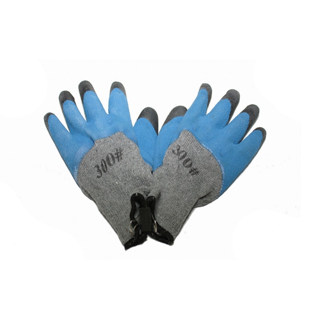 Manusi de protectie universale Micul Fermier, din material textil si PVC, culoare albastru/negru