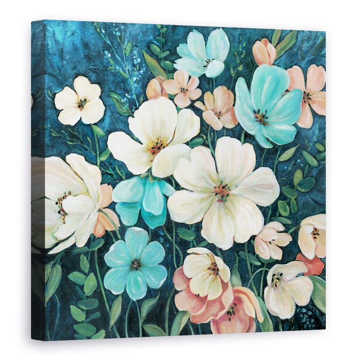 Tablou canvas - Flori, Lalele Colorate, Pictura, 100 x 100 cm