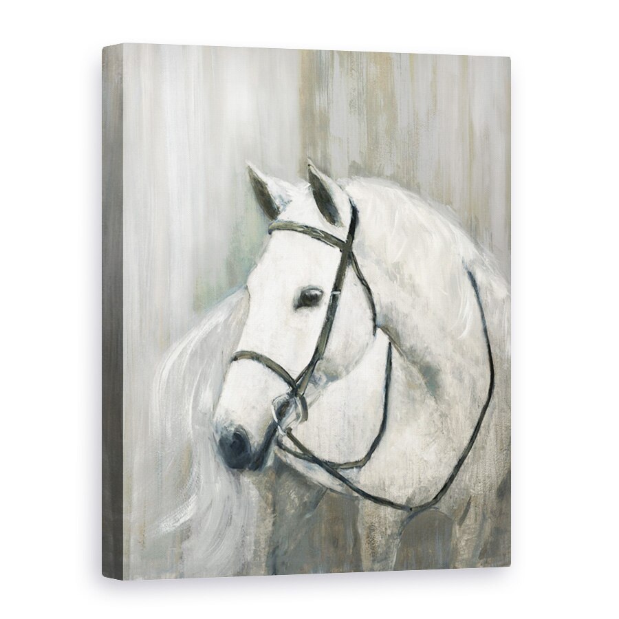 Tablou canvas - Animale, Cal, Alb, Pictura, 30 x 40 cm