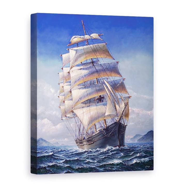 Kartina Dekorkép, Пейзаж, Кораб, Море, Живопис, Платно, 30 х 40 см