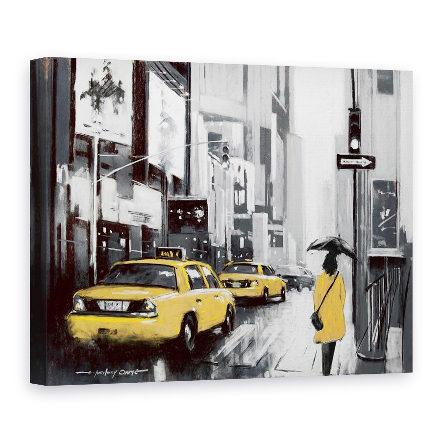 Tablou canvas - Oras, Cladiri, New York, Oameni, Taxi, Ploaie, Pictura, 90 x 120 cm