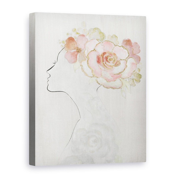 Tablou canvas - Barbat, Femeie, Abstract, Flori, Pictura, 90 x 120 cm