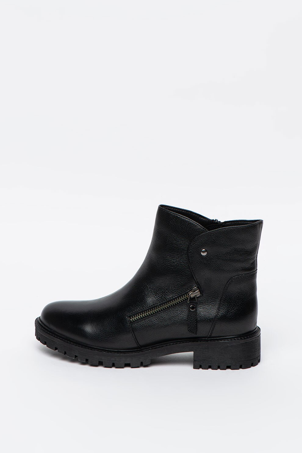 Geox, Ghete de piele cu toc masiv Hoara, Negru, 36