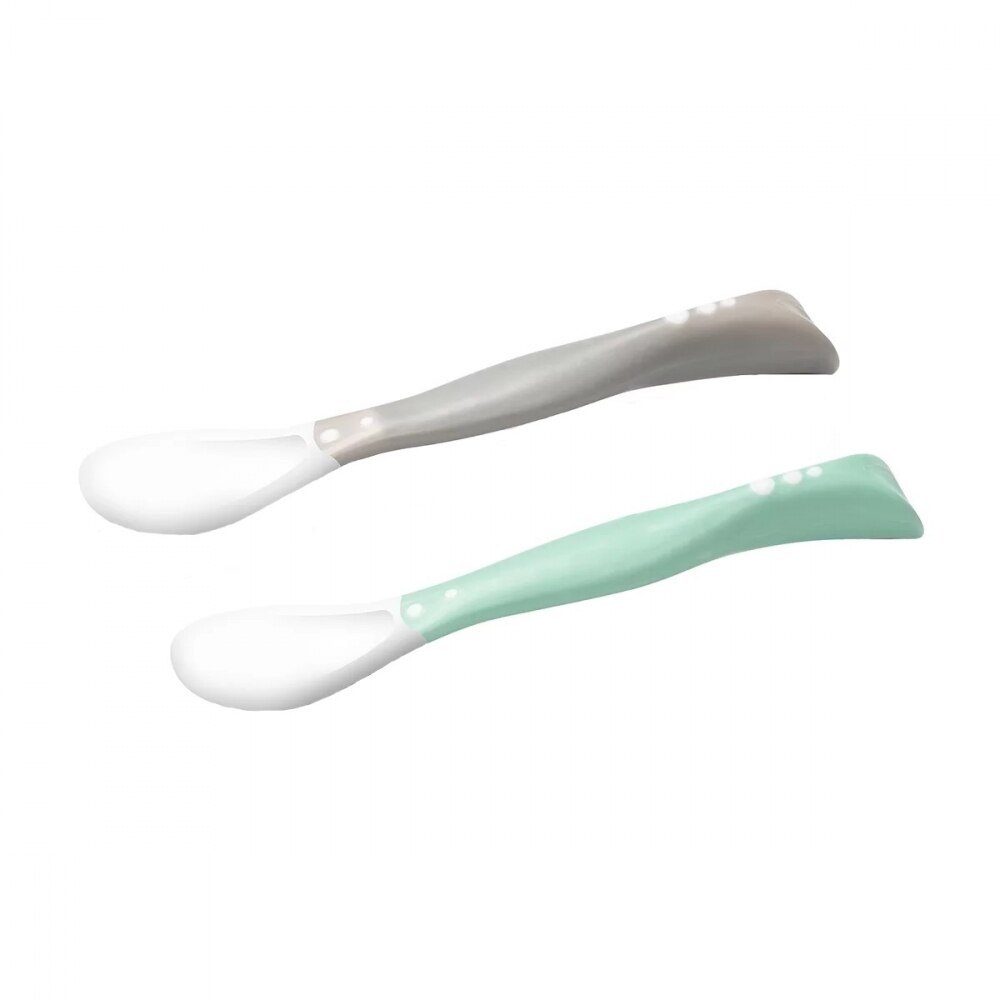 Set 2 lingurite flexibile Babyono Green/Grey