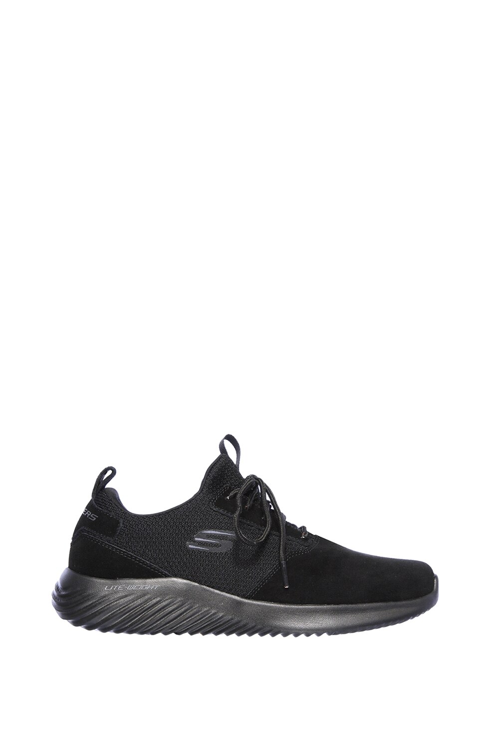 Skechers, Pantofi sport slip-on cu segmente de piele intoarsa Bounder, Nergu, 40