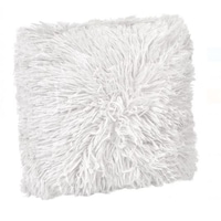 Perna decorativa din blana sintetica cu fir lung, alb, 25x25 cm