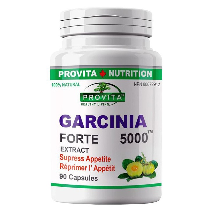 Garcinia 5000 forte, 90 caps, Provita Nutrition, aroma lamaie, recomandat in curele de slabire, sustine sistemul imunitar