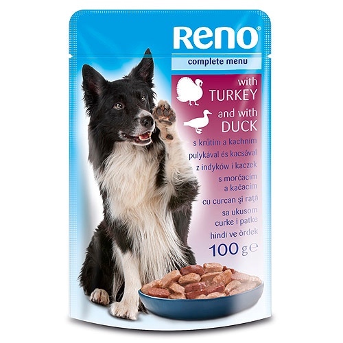 Hrana umeda pentru caini, Reno, Curcan/Rata, 100g
