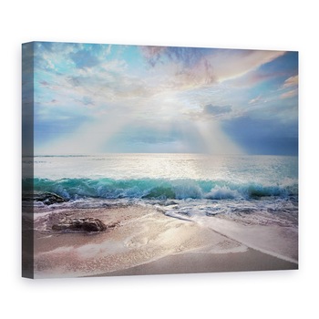 Tablou canvas - Peisaj, Natura, Nisip, Valuri, Mare, Raze De Soare, 75 x 100 cm Tablou canvas - Peisaj, Natura, Nisip, Valuri, Mare, Raze De Soare, 75 x 100 cm