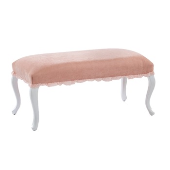 Banca pentru camera copii, tapitata cu stofa cu picioare din lemn Dream Ottoman Salmon Banca pentru camera copii, tapitata cu stofa cu picioare din lemn Dream Ottoman Salmon